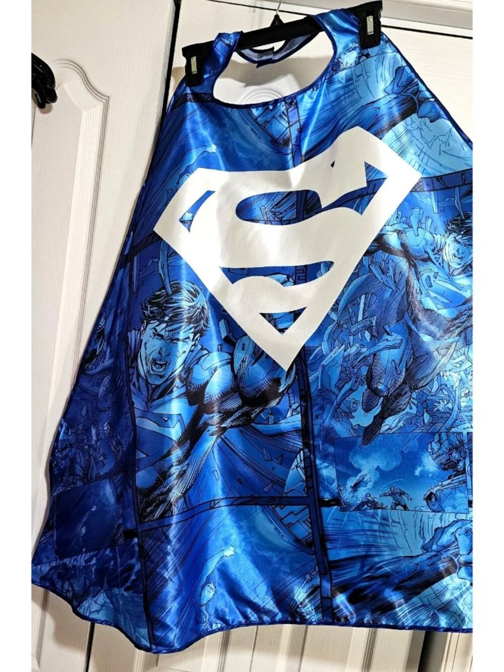 DC Comics New 52 Superman Print Cape Six Flags Satin Costume Justice League Blue